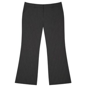 Norma Kamali Pinstripe Trousers Women's 18 Black Stretch Dress Pants Career Plus